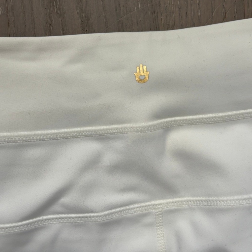 Spiritual Gangster White Leggings with Rainbow Side Stripes - Picture 7 of 7